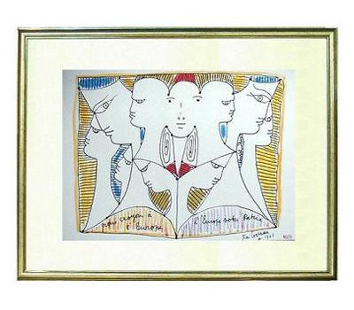 ゴットフリート　オネガー　リトグラフ　サイン付き ゴットフリート オネガー リトグラフ サイン付き