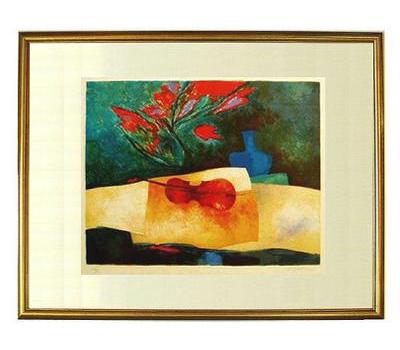 Claude GAVEAU「青のん羽飾り」リトグラフ 額装 64/125 F gaveau_k100302_f_482g.jpg