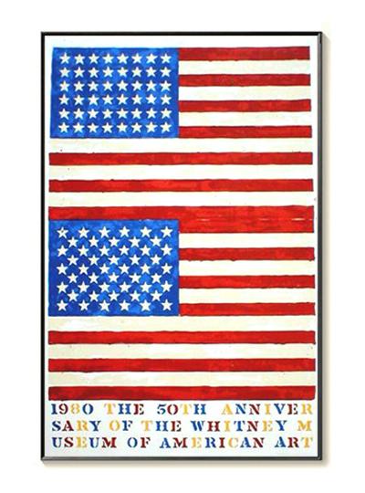 ジャスパー・ジョーンズ Jasper Johns オフセットリトグラフ『2』 ジャスパー・ジョーンズ 『ダブル フラッグス（TWO FLAGS