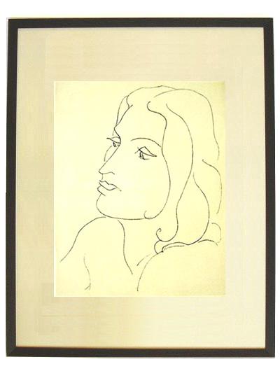 【美品】アンリ・マティス「右顔のナディア」リトグラフ 版画 絵画 抽象画 美品】アンリ・マティス「右顔のナディア」リトグラフ 版画 絵画