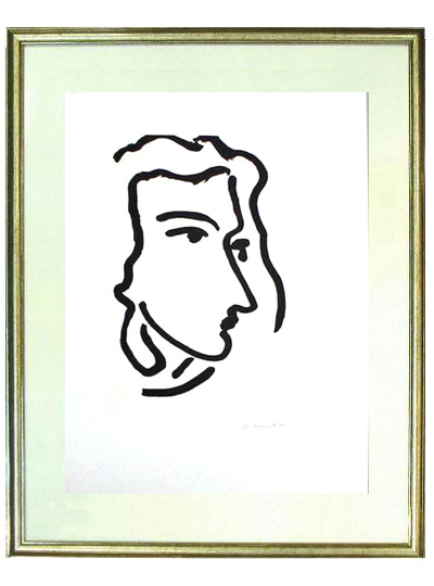 美品】アンリ・マティス「右顔のナディア」リトグラフ 版画 絵画