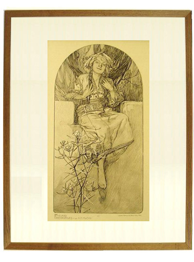 Alphonse Mucha 「芸術」アルフォンスミュシャ リトグラフ ☆アルフォンス ミュシャ（ALFONS MUCHA）☆ アルフォンス ミュシャ等