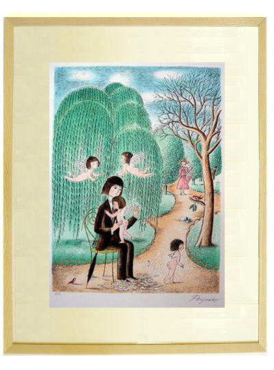 Raymond Peynet 絵画　美術 レイモン・ペイネ(Raymond Peynet)「内気な恋人」リトグラフ