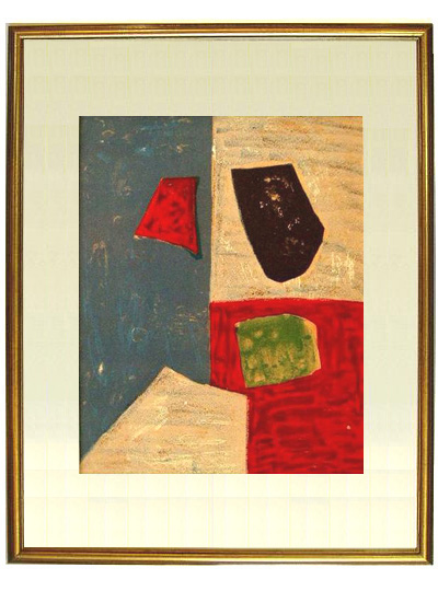 セルジュ・ポリアコフ、コンポジション、希少画集画、新品額装付、状態良好 ☆セルジュ ポリアコフ（SERGE POLIAKOFF）☆セルジュ