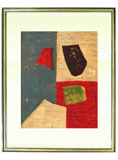 セルジュ・ポリアコフ、コンポジション、希少画集画、新品額装付、状態良好 コンポジションX、1939