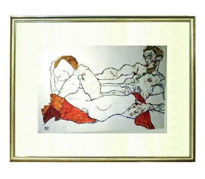 エゴン・シーレ、【緑の頭巾をかぶってうずくまる女】、希少な画集画 schiele_k101343_f_482s.jpg